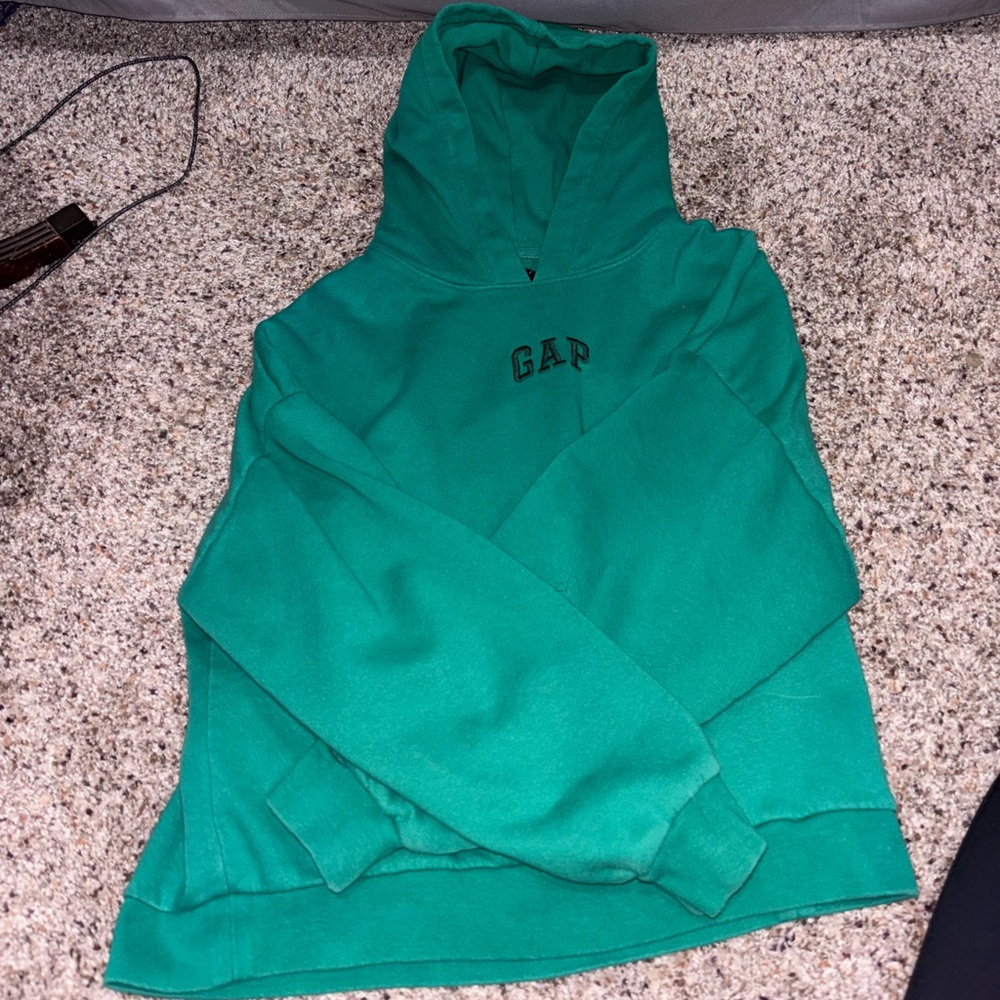GAP Green Embroidered Pullover Hoodie
